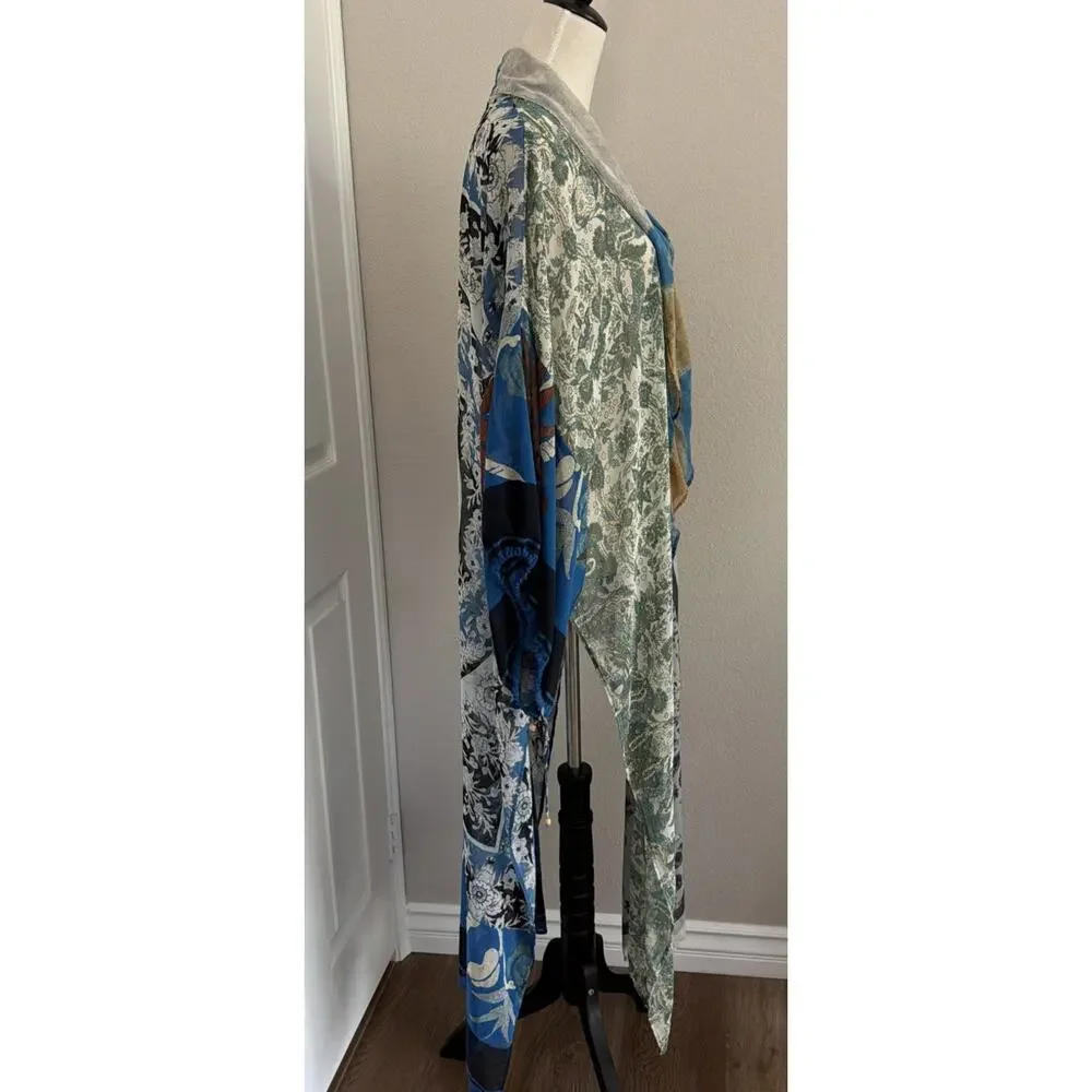 Intimately Free People Lenora Kimono One Size Floral Patchwork Flowy Boho READ